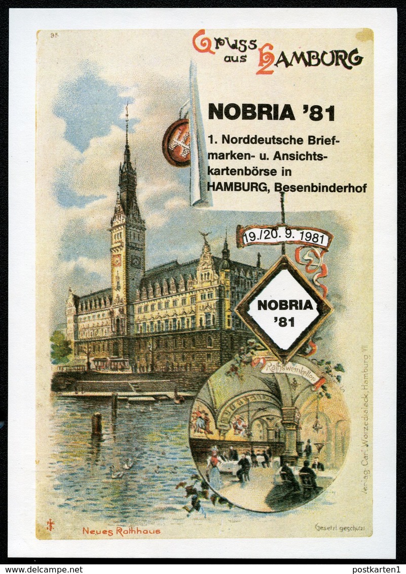 Bund PP101 D2/003-I HAMBURG NEUS RATHAUS RATSWEINKELLER 1981 - Private Postcards - Mint