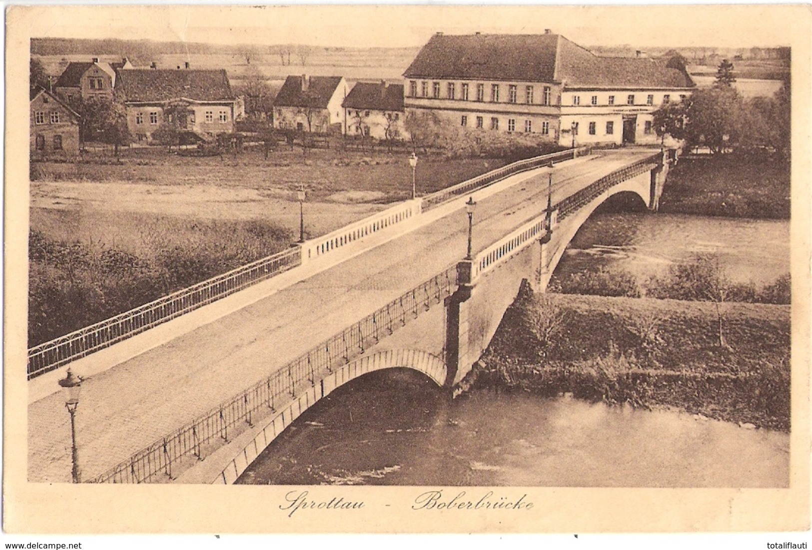 SPROTTAU Schlesien Bober Brücke Szprotawa Bahnpost ZUG 514 8.1.1924 Gelaufen - Schlesien