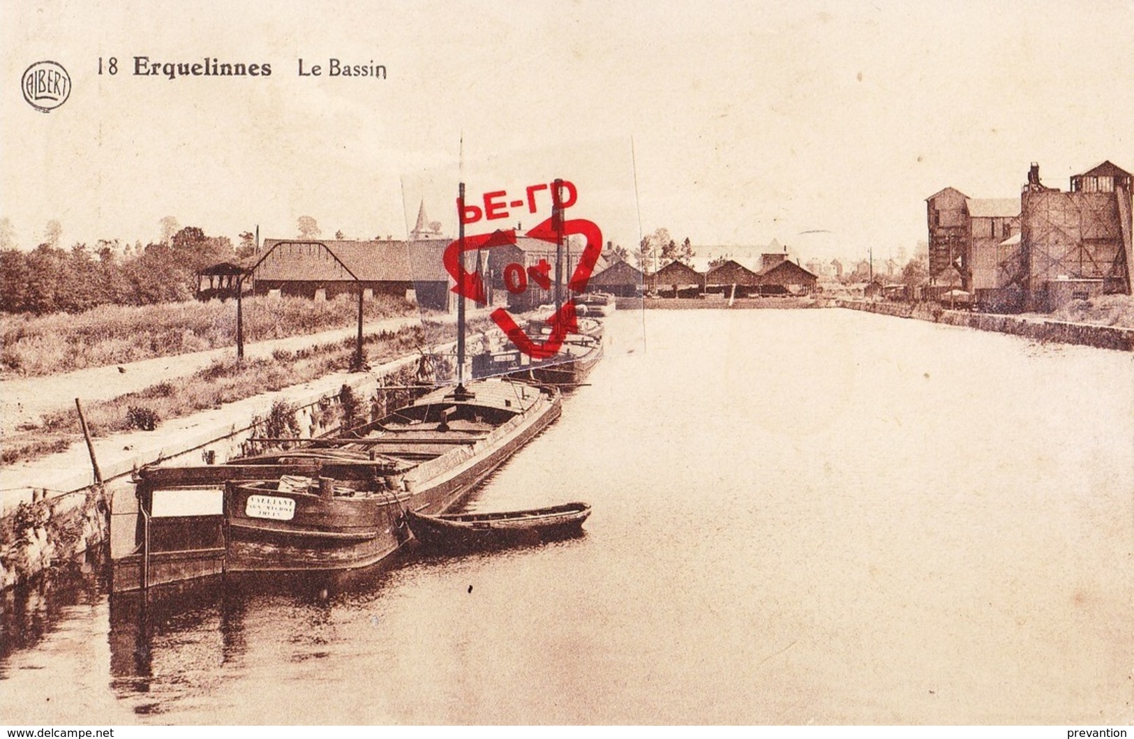 ERQUELINNES - Le Bassin (avec Péniche à Quai) - Carte Circulé - Erquelinnes