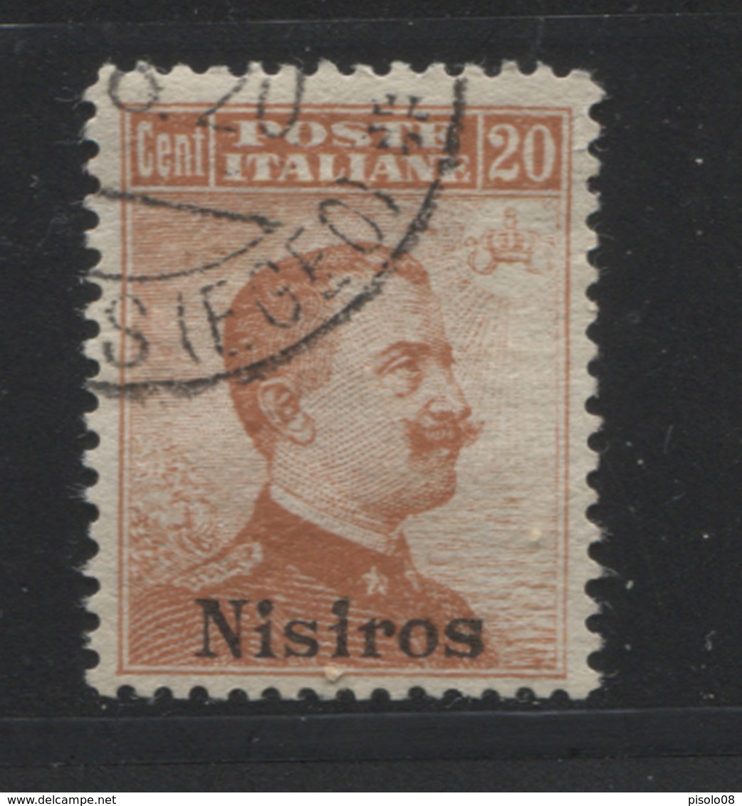 EGEO NISIRO 1917  20 C.ARANCIO SASSONE N.9 USATO - Egeo (Nisiro)