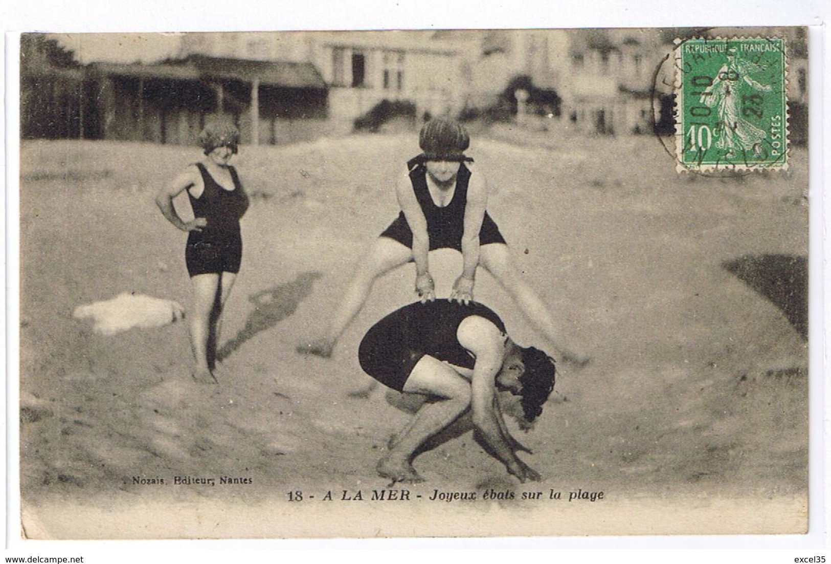 14 - DEAUVILLE - CPA RR PS V - PARTIE DE SAUTE-MOUTON, Joyeux ébats Sur La Plage - Nozis éd. N° 18 - Deauville