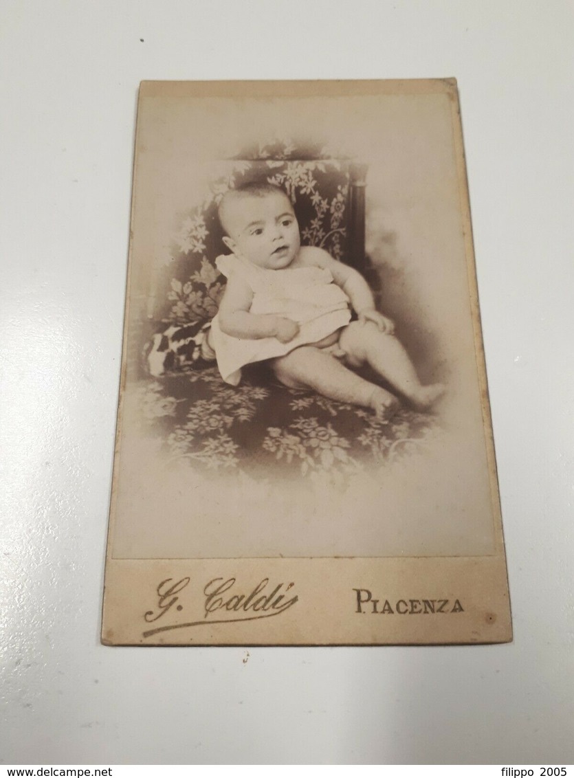 1910 FOTOGRAFIA PHOTO BIMBO FORMATO VISITA CDV CARTE DE VISITE PIACENZA CALDI - Anonymous Persons