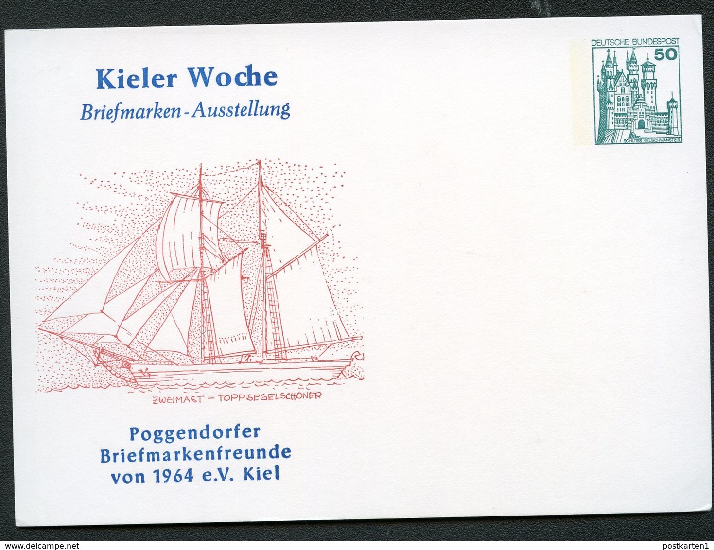 Bund PP103 B2/008 ZWEIMAST-TOPPSEGELSCHONER KIELER WOCHE 1979 - Private Postcards - Mint