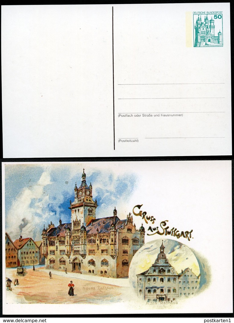 Bund PP103 B2/010 STUTTGART ALTES UND NEUES RATHAUS 1979 - Private Postcards - Mint