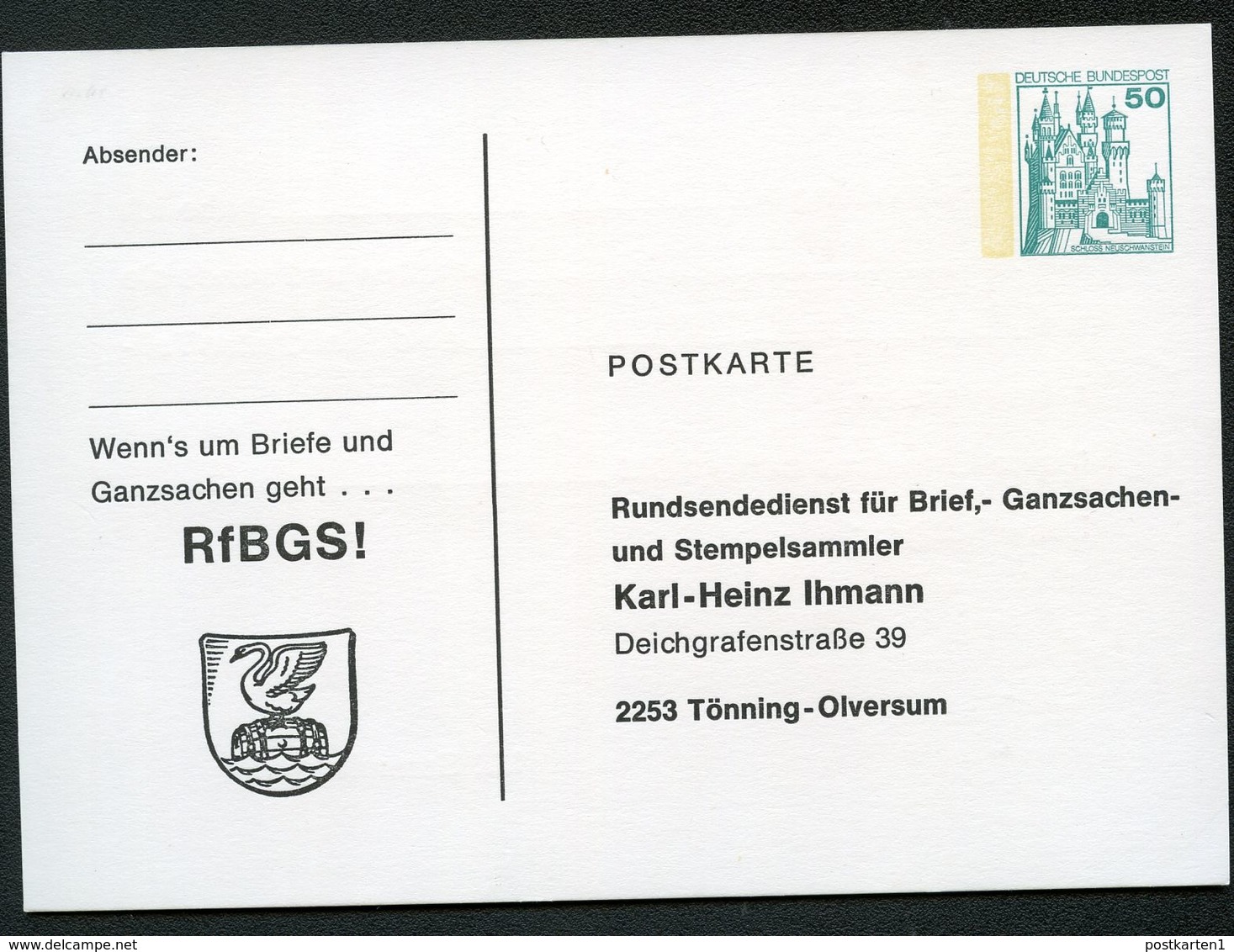Bund PP103 B2/011 RUNDESENDEDIENST IHMANN TÖNNING 1979 - Private Postcards - Mint