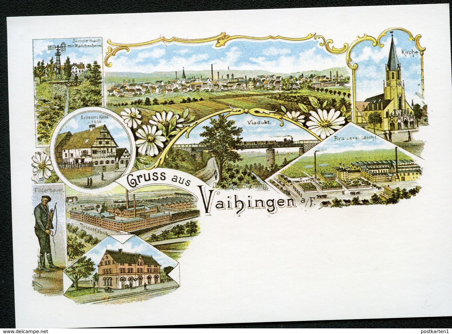 Bund PP103 B2/013-II VAIHINGEN ANSICHTEN 1980 - Private Postcards - Mint