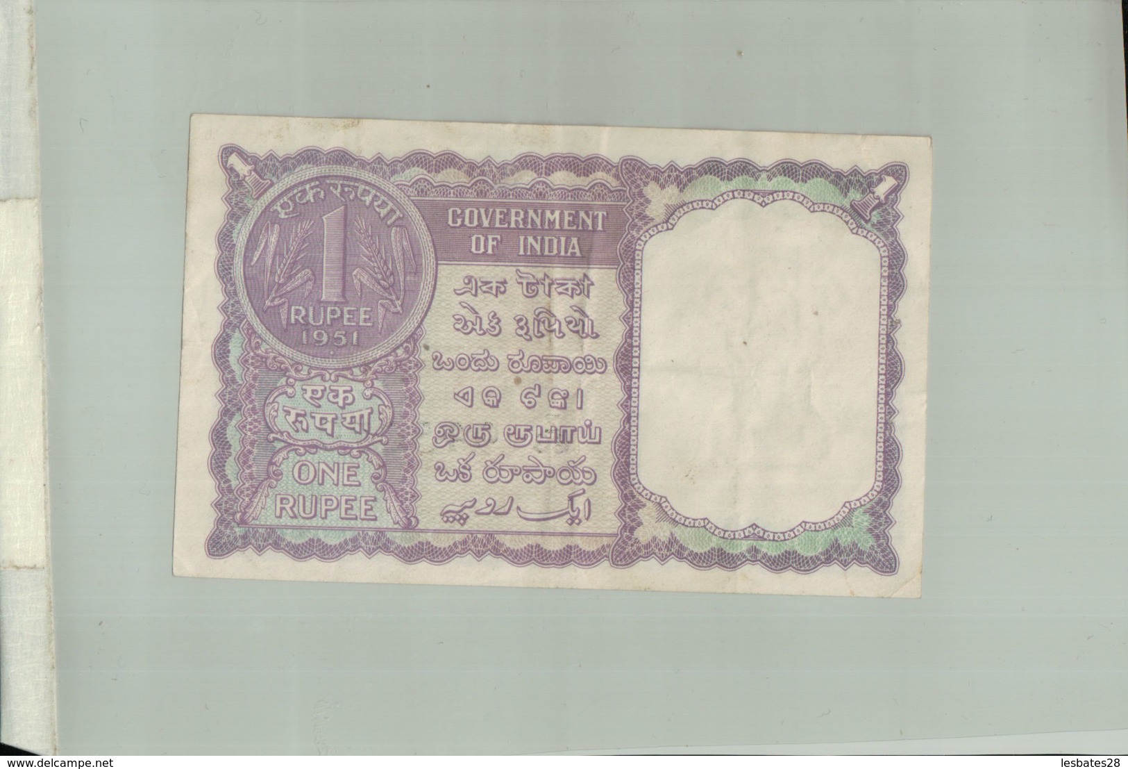 BILLET BANQUE INDE -COVERNMENT OF INDIA 1 RUPEE 1951-Janv 2020  Clas Gera - Inde