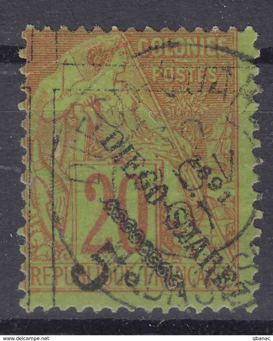 Diego-Suarez 1891 Yvert#12 Used, Moved Overprint - Used Stamps