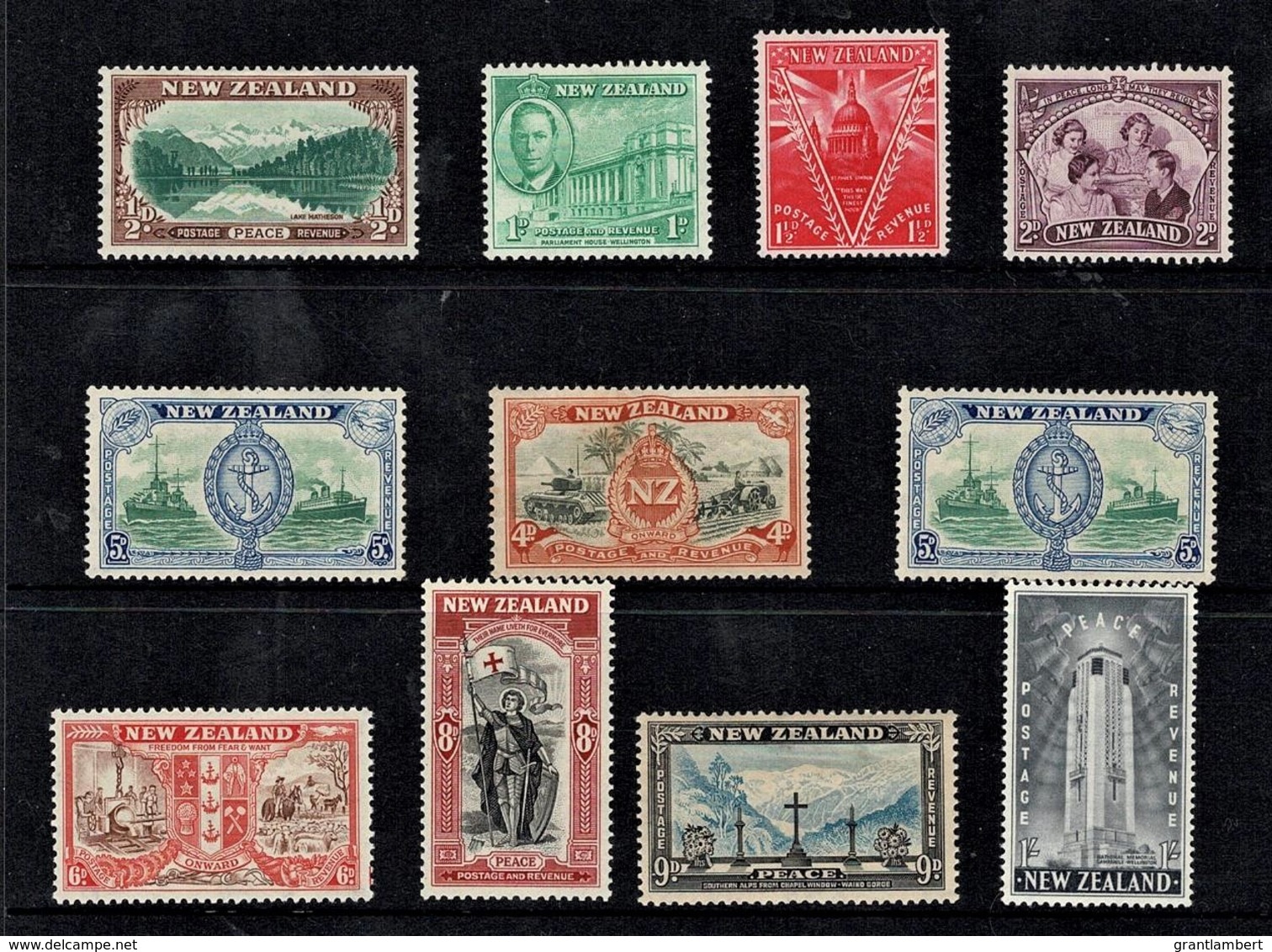New Zealand 1946 Victory Set Of 11 MH - Nuovi