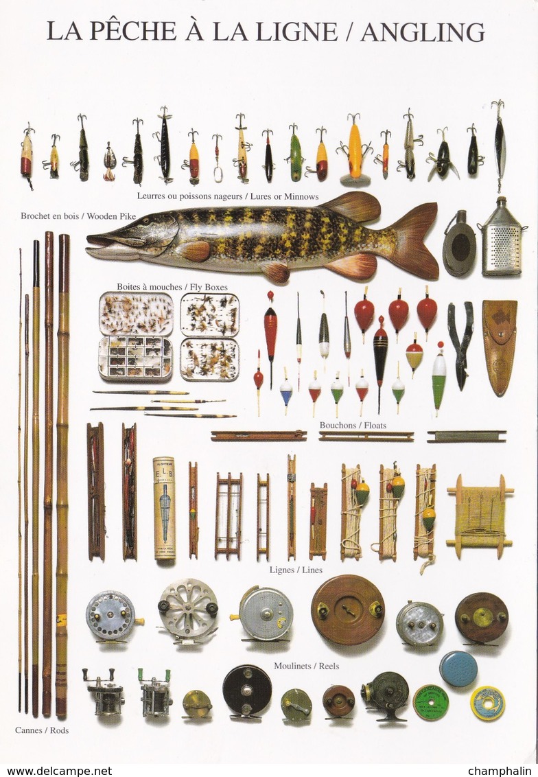 La Pêche à La Ligne - Angling - Objets Du Pêcheur - Leurres Cannes Moulinets Lignes Bouchons Mouches Poisson Brochet - Visvangst