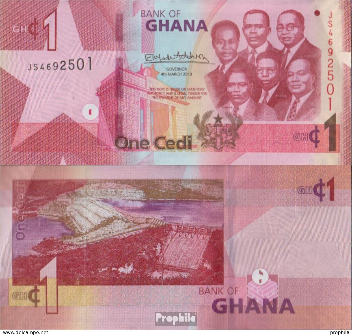 Ghana Pick-Nr: 37 (2019) Bankfrisch 2019 1 Cedi - Ghana