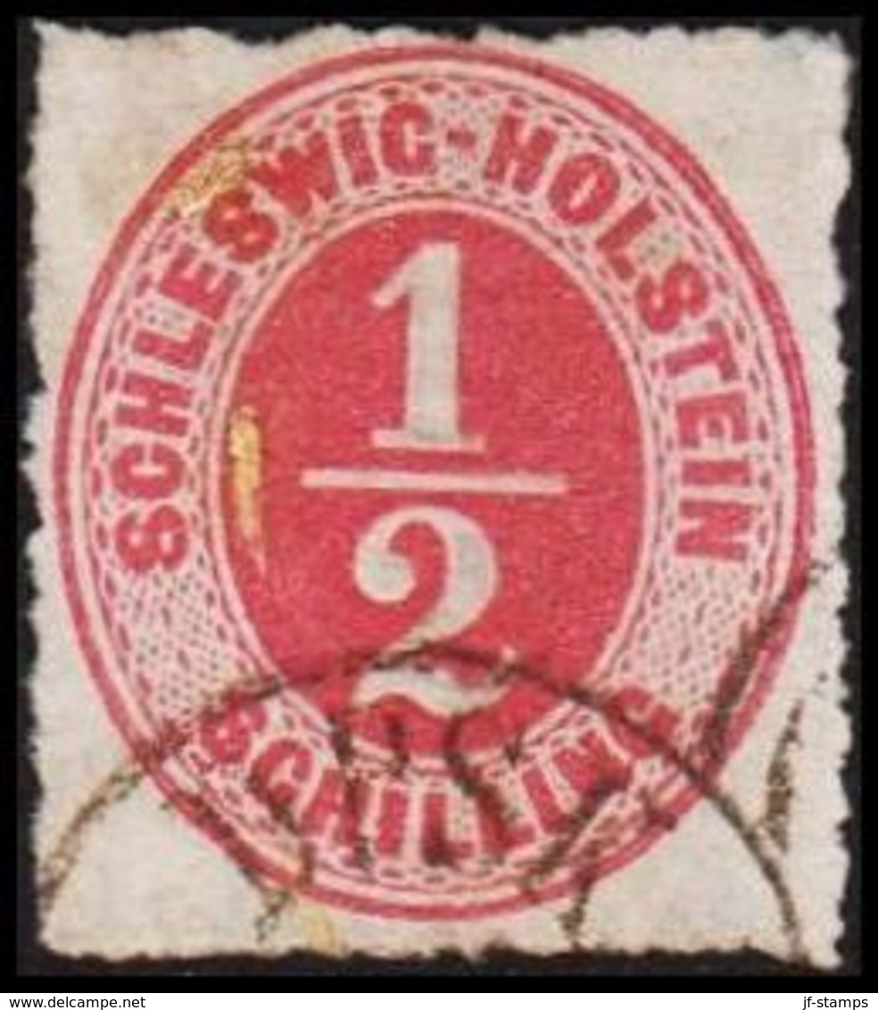 1865. SCHLESWIG-HOLSTEIN & LAUENBURG SCHLESWIG-HOLSTEIN ½ SCHILLING. DPSK- SHIP CANCE... (Michel 8) - JF319988 - Schleswig-Holstein