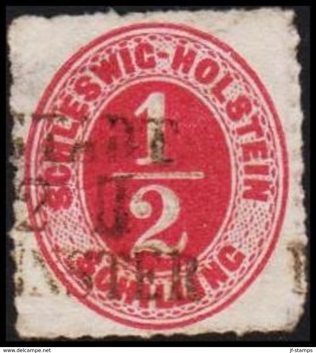 1865. SCHLESWIG-HOLSTEIN & LAUENBURG SCHLESWIG-HOLSTEIN ½ SCHILLING. Thin/Dünn/Tynd. (Michel 8) - JF319989 - Schleswig-Holstein
