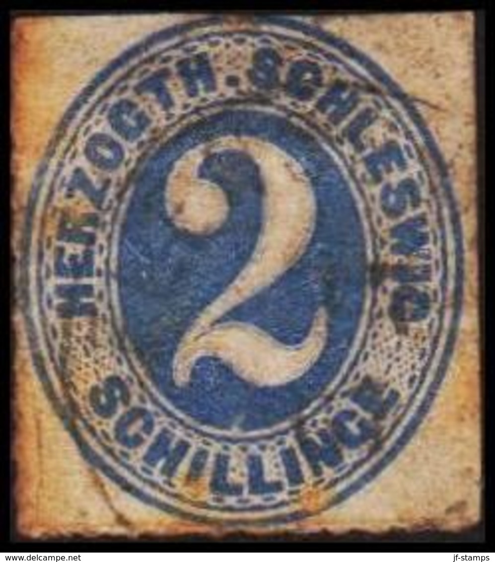 1865. SCHLESWIG-HOLSTEIN & LAUENBURG HERZOGTH. SCHLESWIG 2 SCHILLING. Rust. (Michel 16) - JF319994 - Schleswig-Holstein