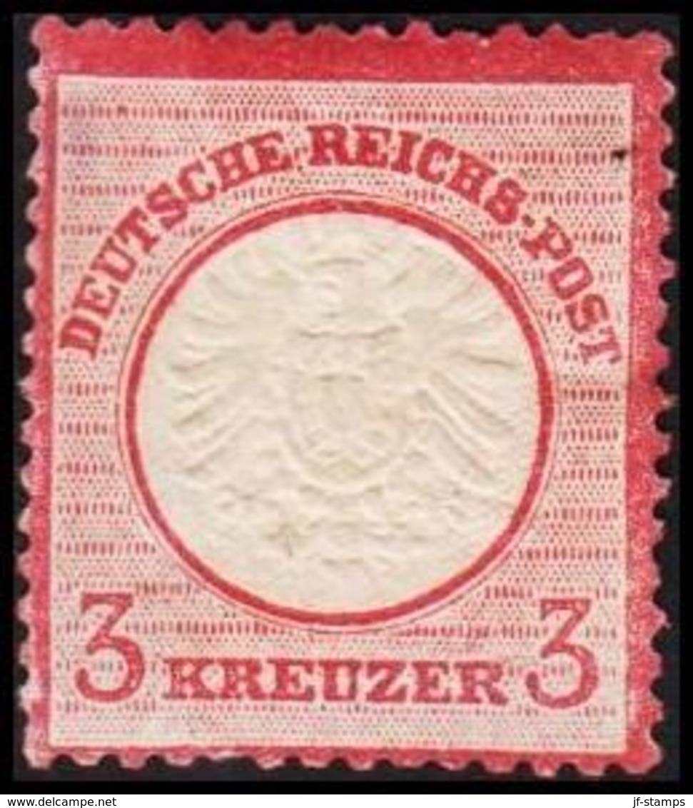 1872. DEUTSCHE REICHS-POST. Grossem Brustschild 3 KREUZER. Thin/Dünn/Tynd. (Michel 25) - JF320081 - Unused Stamps