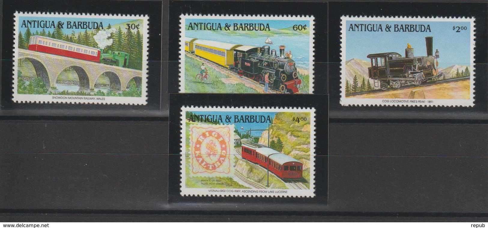 Antigua Et Barbuda 1991 Trains 1317-20 4 Val ** MNH - Antigua Et Barbuda (1981-...)