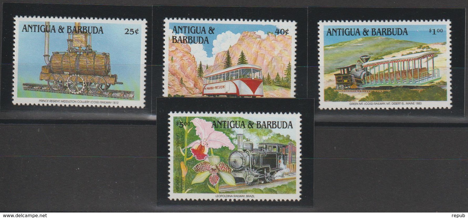 Antigua Et Barbuda 1991 Trains 1405-8 4 Val ** MNH - Antigua Et Barbuda (1981-...)