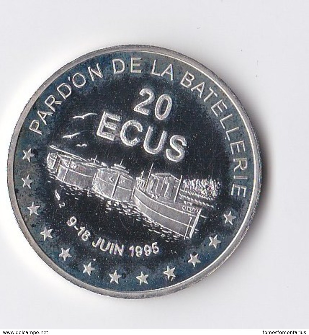 Pièce En ARGENT De 20 ECUS (= 20 Euros), 1995 Pardon De La Batellerie, Conflans Ste Honorine EXCELLENT ETAT, Voir Scans - Euro Delle Città