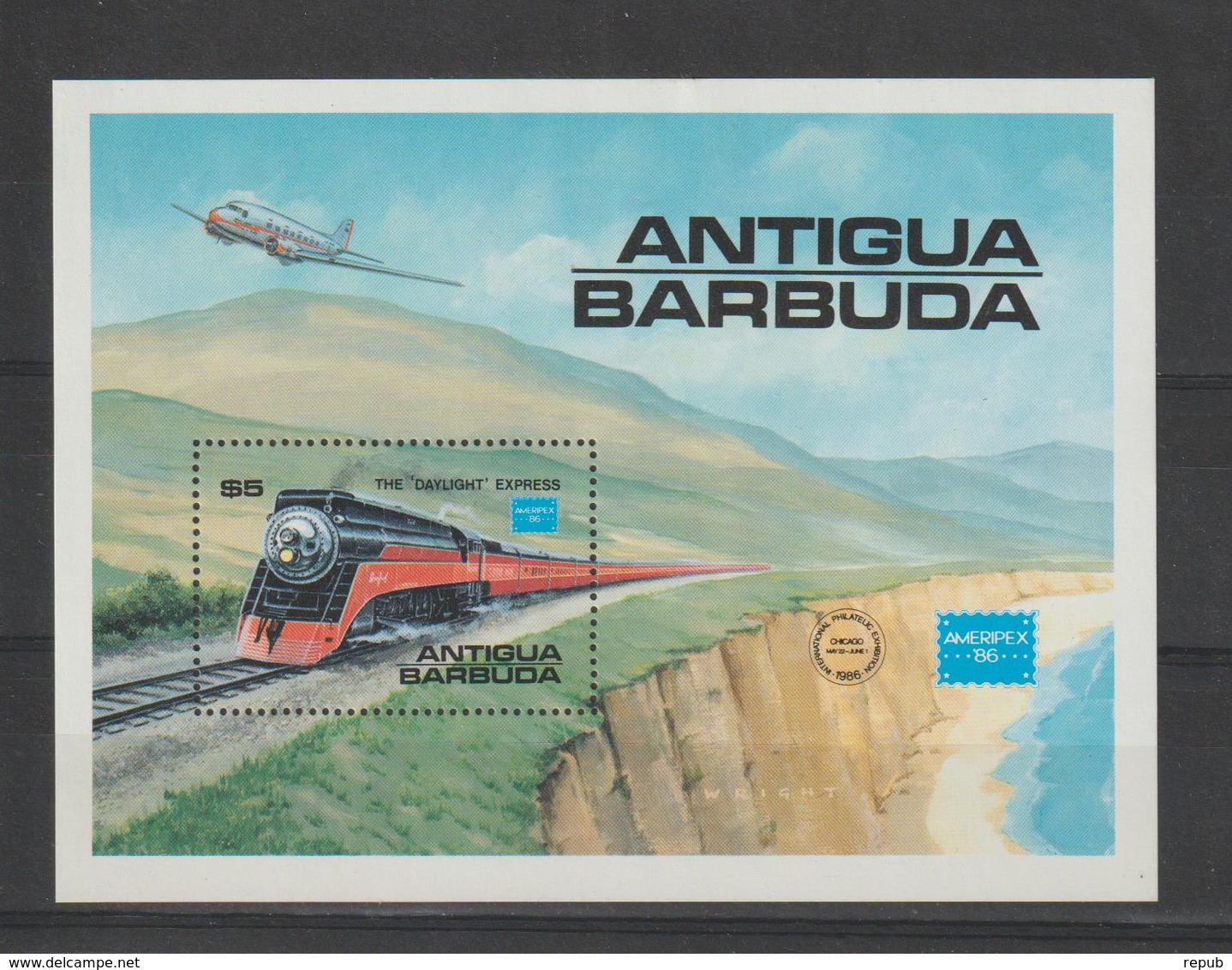 Antigua Et Barbuda 1986 Trains BF 110 ** MNH - Antigua Et Barbuda (1981-...)