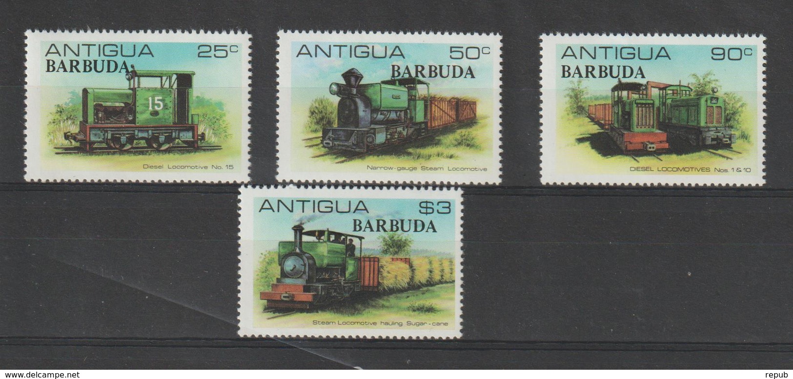 Barbuda 1981 Trains Canne à Sucre 503-6 4 Val ** MNH - Antigua Et Barbuda (1981-...)