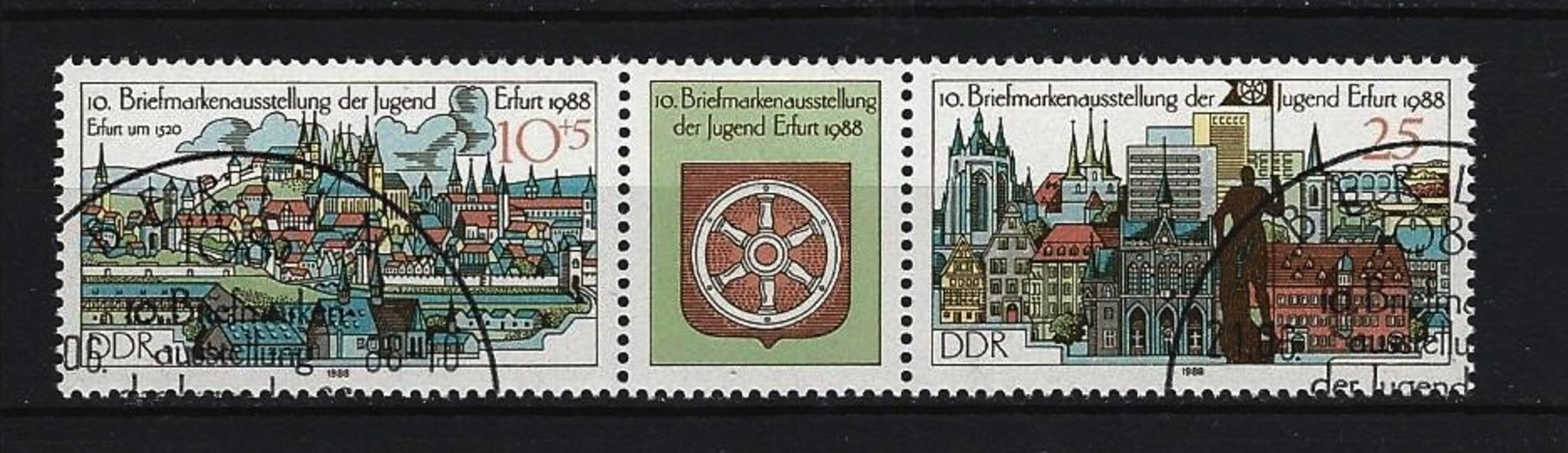 DDR - Mi-Nr. 3173 + 3175 Dreierstreifen Gestempelt (4) - Se-Tenant