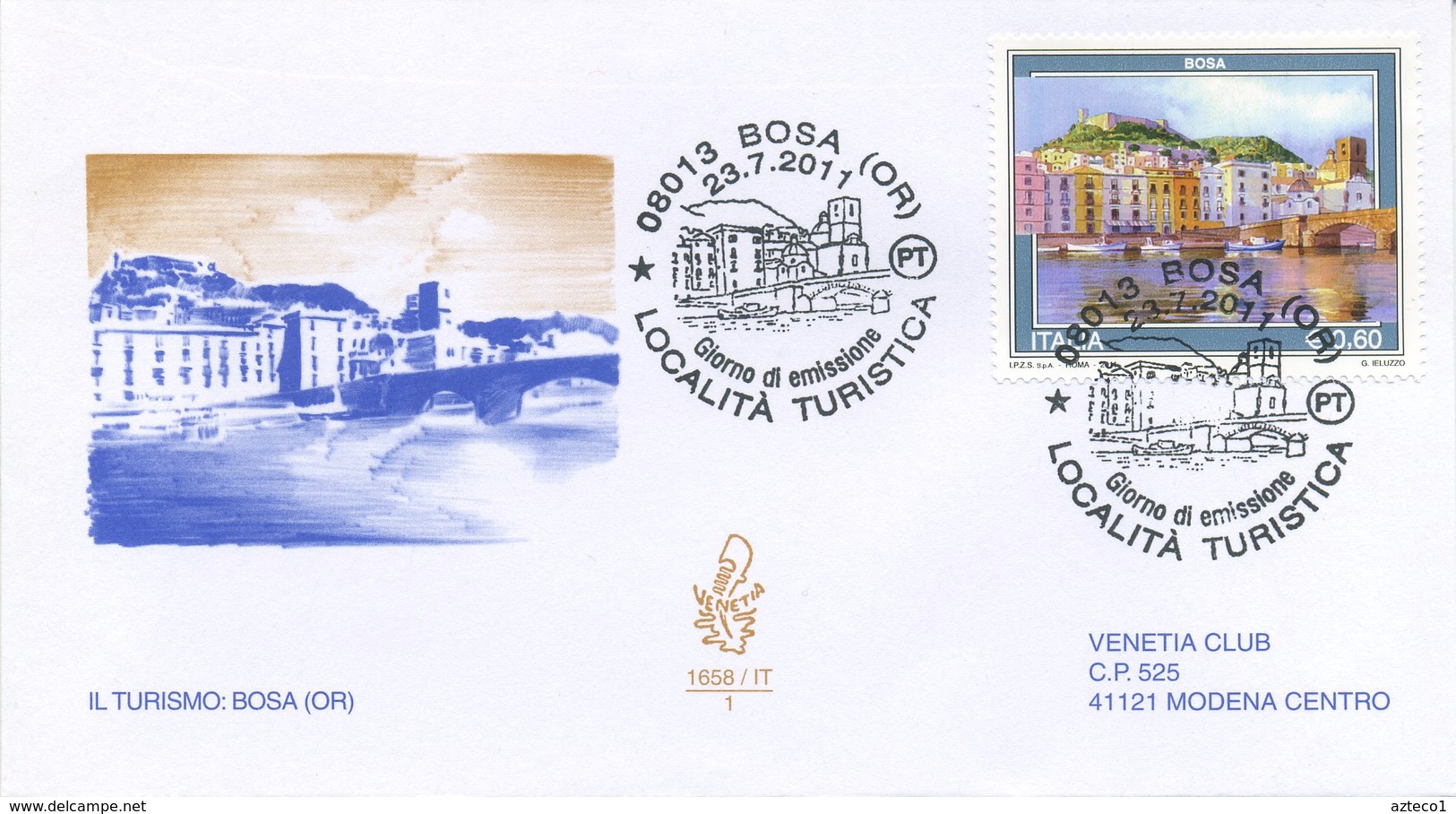 ITALIA - FDC  VENETIA  2011 - TURISMO - TARVISIO - SIROLO - BOSA - SEBINO - FDC