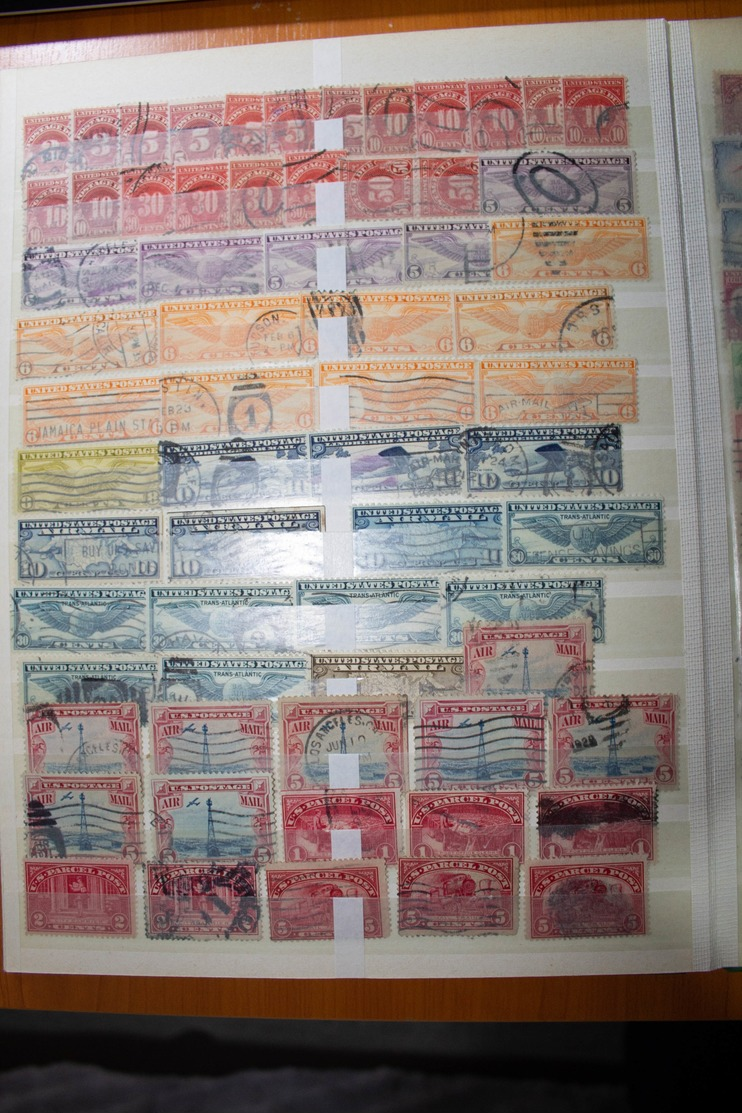 USA - album with different stamps, also contains defective stamps