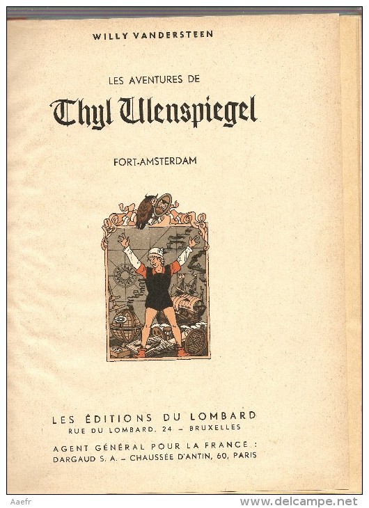 BD EO - Thyl Ullenspiegel -  Fort Amsterdam - WILLY VANDERSTEEN - 1955 - Ed. Du Lombard - Bruxelles - Andere & Zonder Classificatie