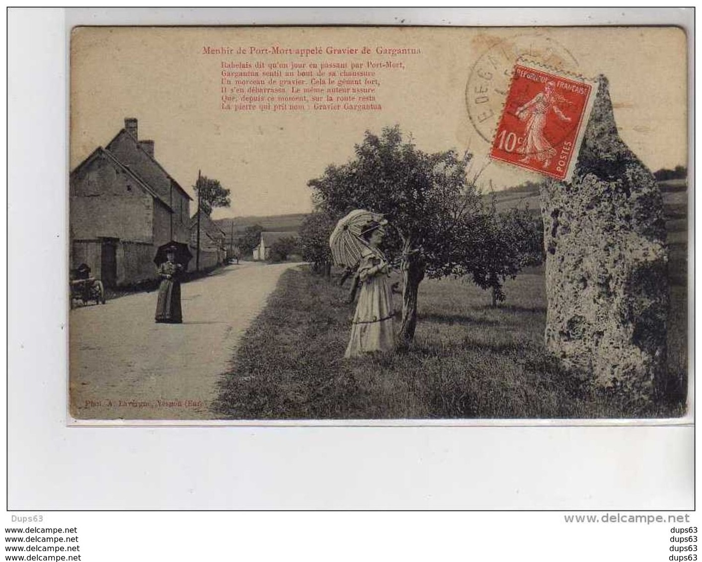 Menhir De Port Mort Appelé Gravier De Gargantua - Très Bon état - Sonstige & Ohne Zuordnung