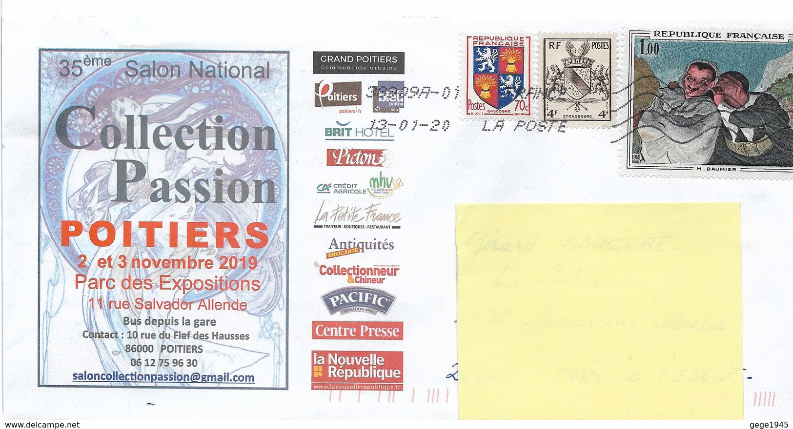 Lettre  " 35° Salon National De POITIERS ( 86 )     - Avec Timbres  N° 735 - 959 - 1494 - Briefe U. Dokumente