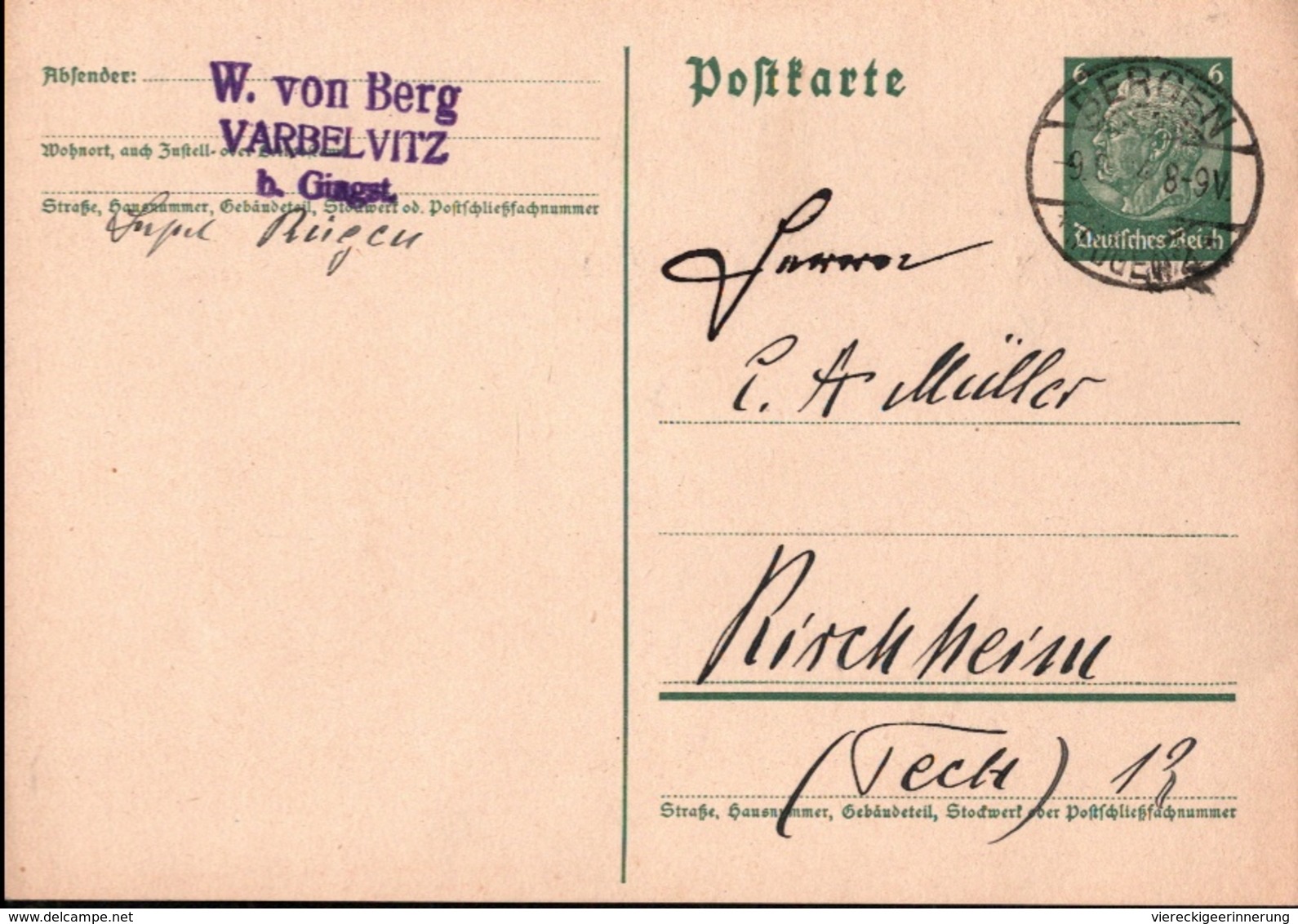 ! 17 Belege 1925-1936 aus Rügen, Göhren, Bergen, Schaprode, Samtens, Altenkirchen, Gaarz, Gingst, Putbus, Dreschvitz, MV