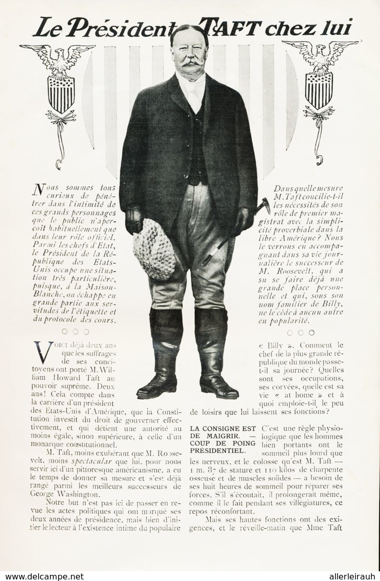 Le Président Taft Chez Lui /  Article,  Pris D`un Magazine / 1910/1911 - Andere & Zonder Classificatie