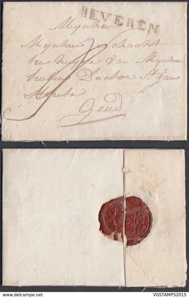 BELGIQUE LETTRE DE BEVEREN 30/06/1826 43.5X5mm VERS GEND (DD) DC-6402 - 1815-1830 (Holländische Periode)