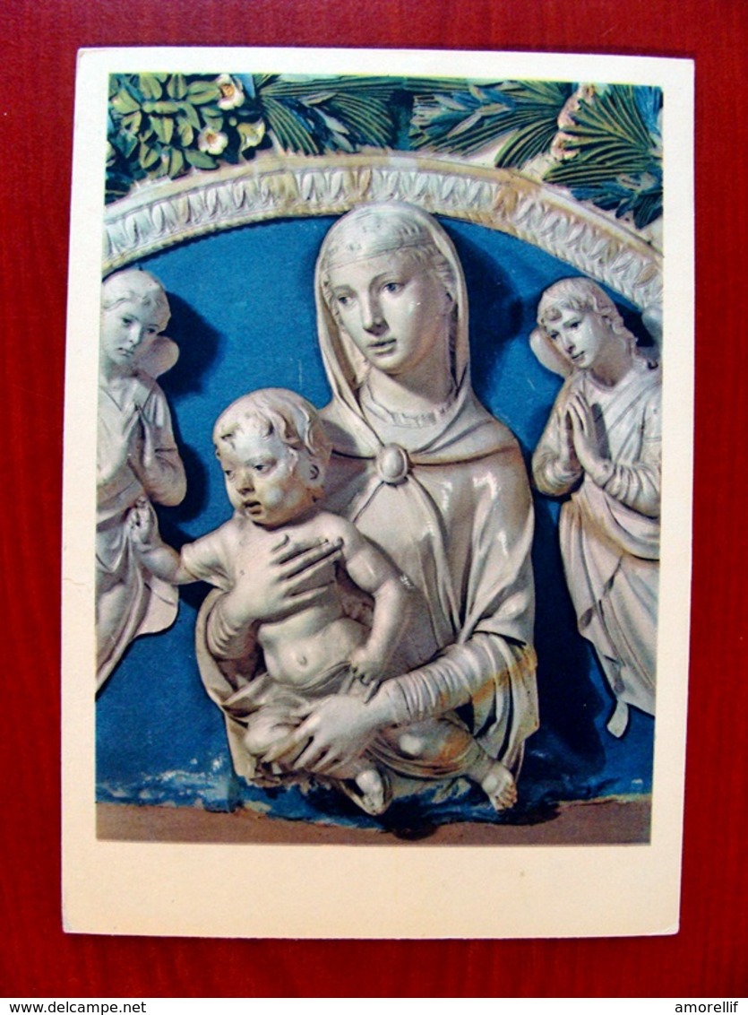 (FG.V42) LUCA DELLA ROBBIA - LA VERGINE COL BAMBINO (FIRENZE, PALAGIO DI PARTE GUELFA) Viaggiata - Sculture