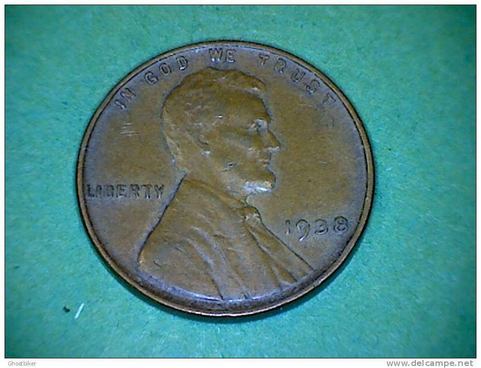 Lincoln 1 Cent 1938 (1) - 1909-1958: Lincoln, Wheat Ears Reverse