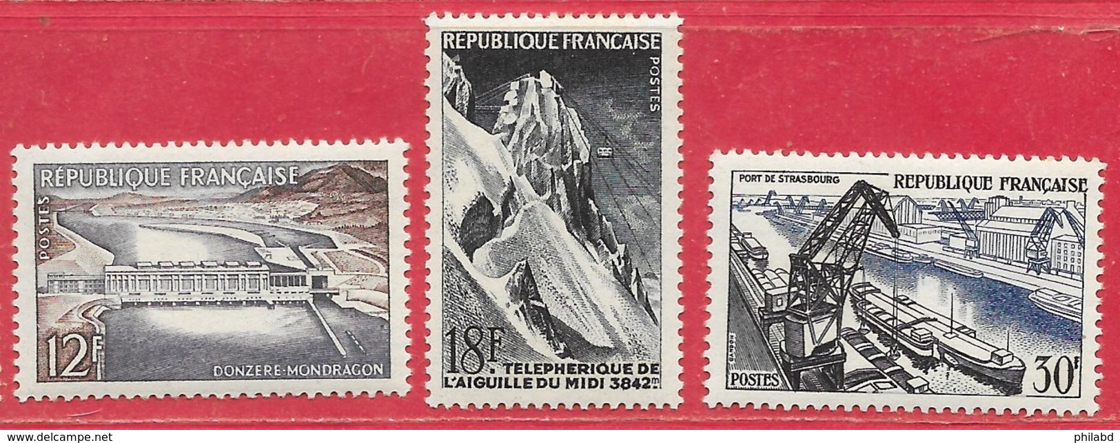 France N°1078 à 1080 Réalisations Techniques 1956 ** - Nuovi