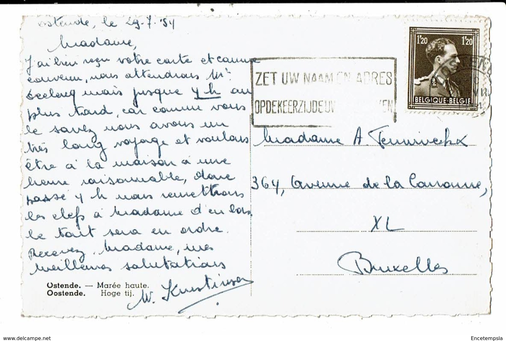 CPA Carte Postale Belgique-Oostende Marée Haute-1954 VM12050 - Oostende
