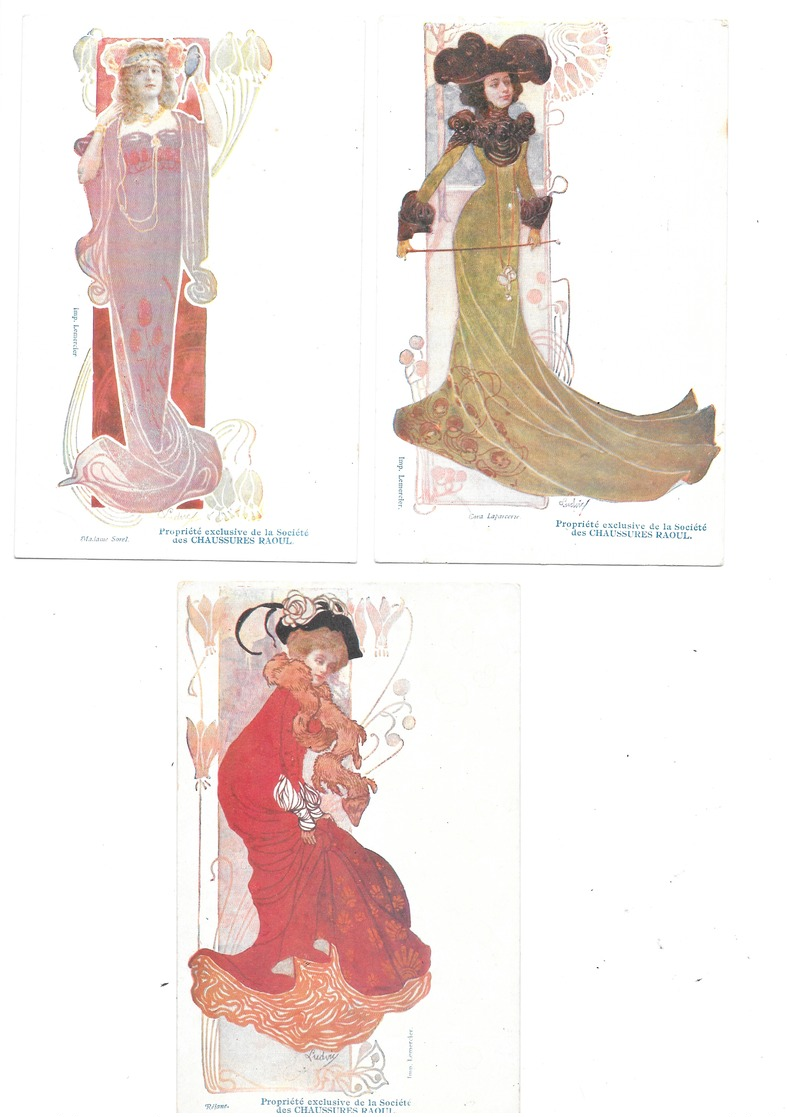 CPA SERIE 6 LUDVIC ART NOUVEAU FEMME ROBE CHAUSSURES RAOUL IMP. LEMERCIER - Autres & Non Classés