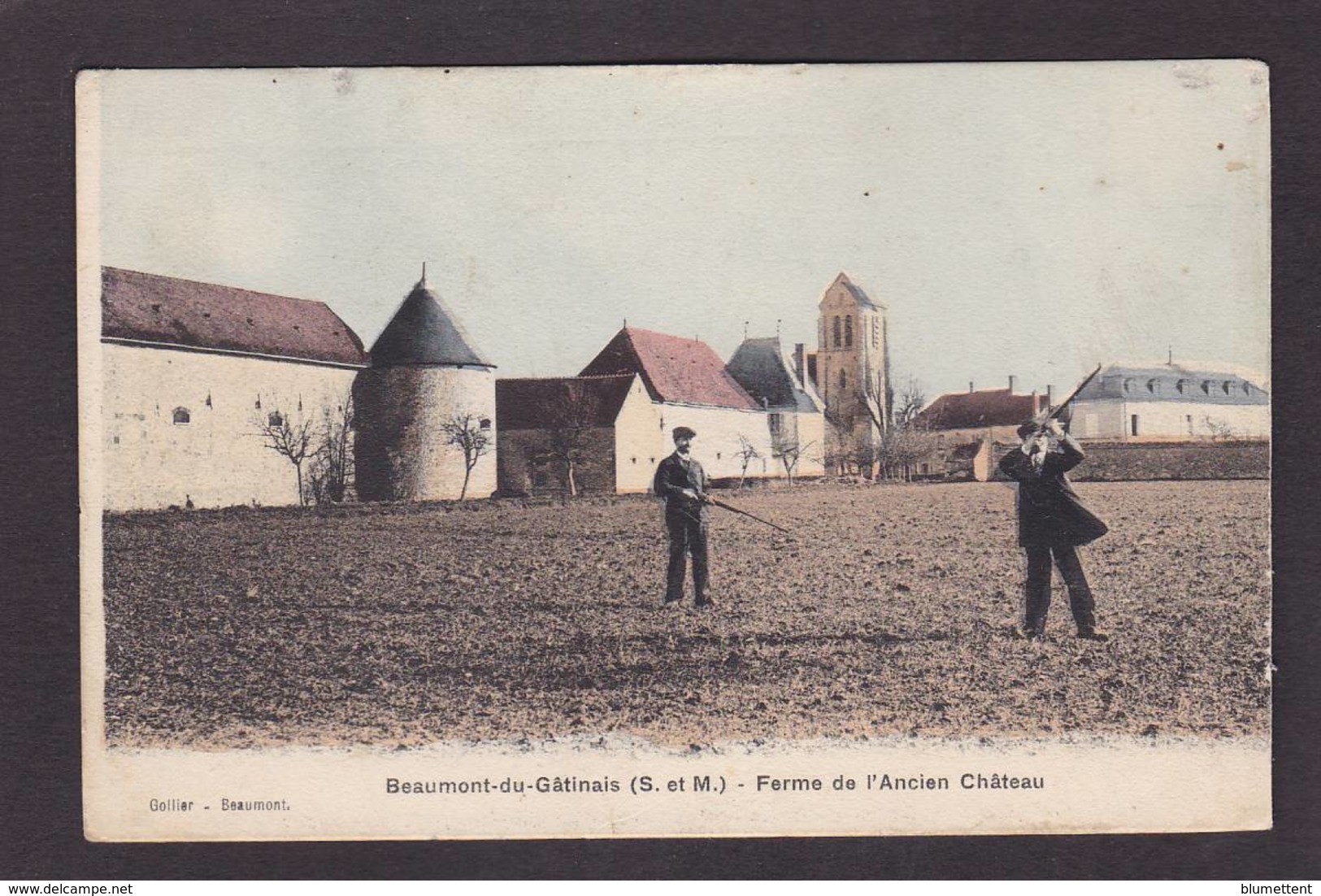 CPA Ferme Fermes à La Campagne Métier écrite Beaumont Du Gatinais Chasse à Tir Chasseur - Fermes