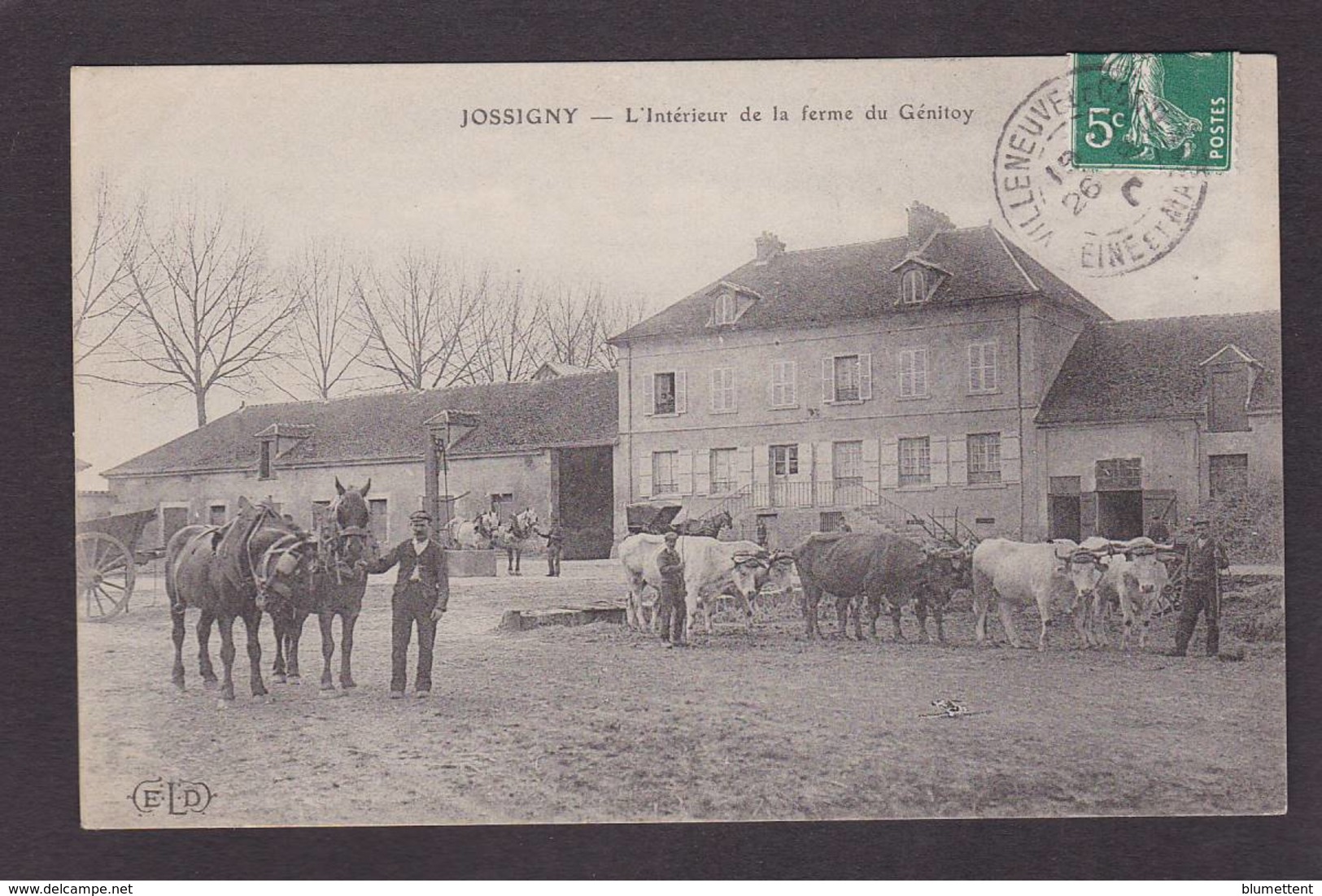 CPA Ferme Fermes à La Campagne Métier Circulé Jossigny Vaches - Bauernhöfe