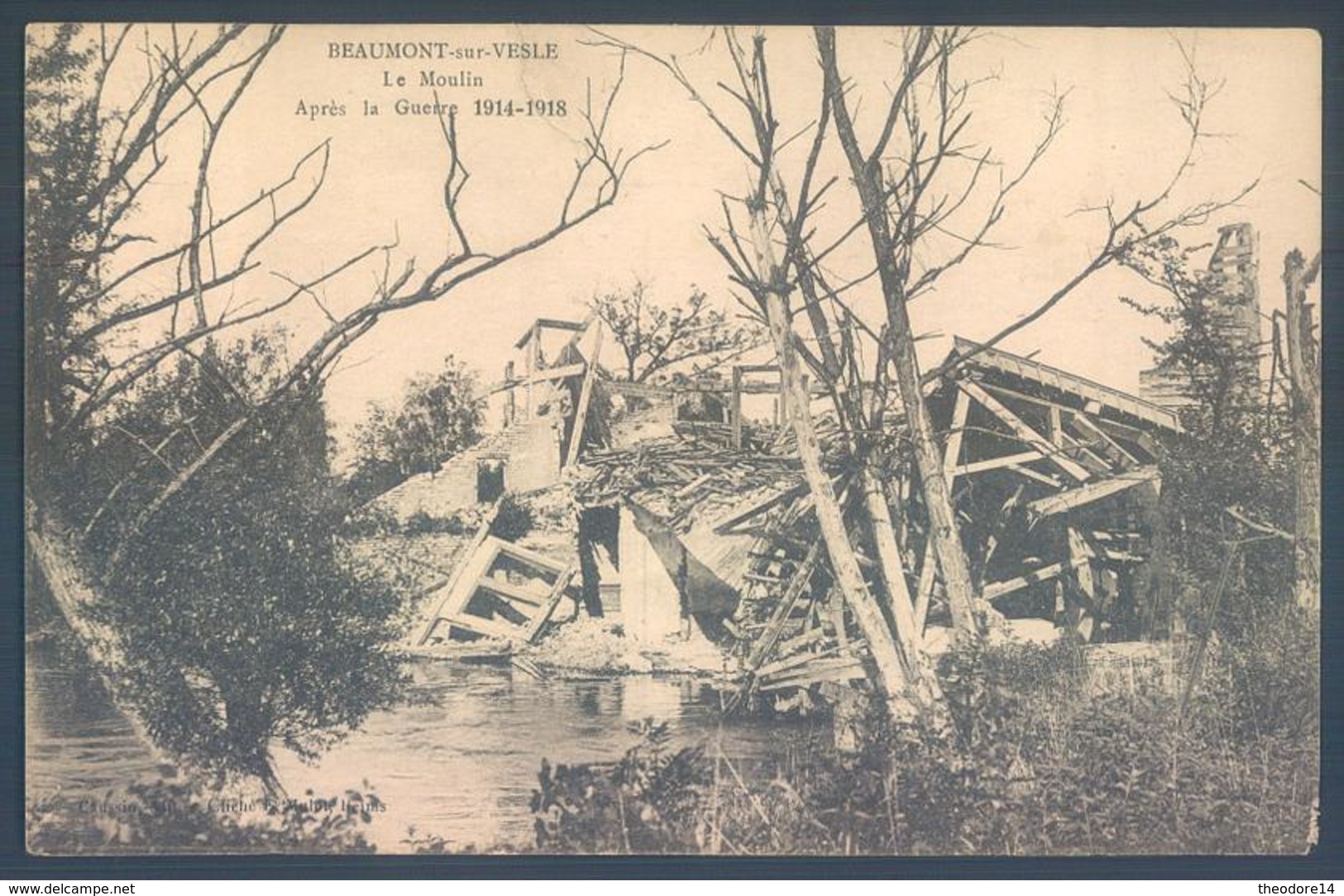 51 BEAUMONT SUR VESLE Le Moulin Après La Guerre - Autres & Non Classés