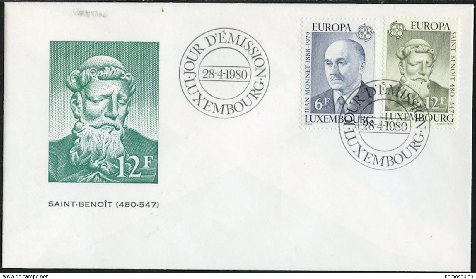 Luxembourg - Luxemburg FDC 1980 Y&T N°959 à 960 - Michel N°1009 à 1010 - EUROPA - FDC