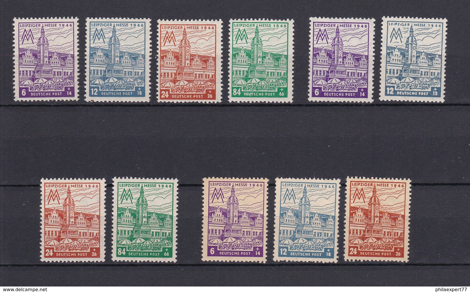 West-Sachsen - 1946 - Michel Nr. 162/165 A X/Y/Z - Postfrisch/Ungebr. - Sonstige & Ohne Zuordnung