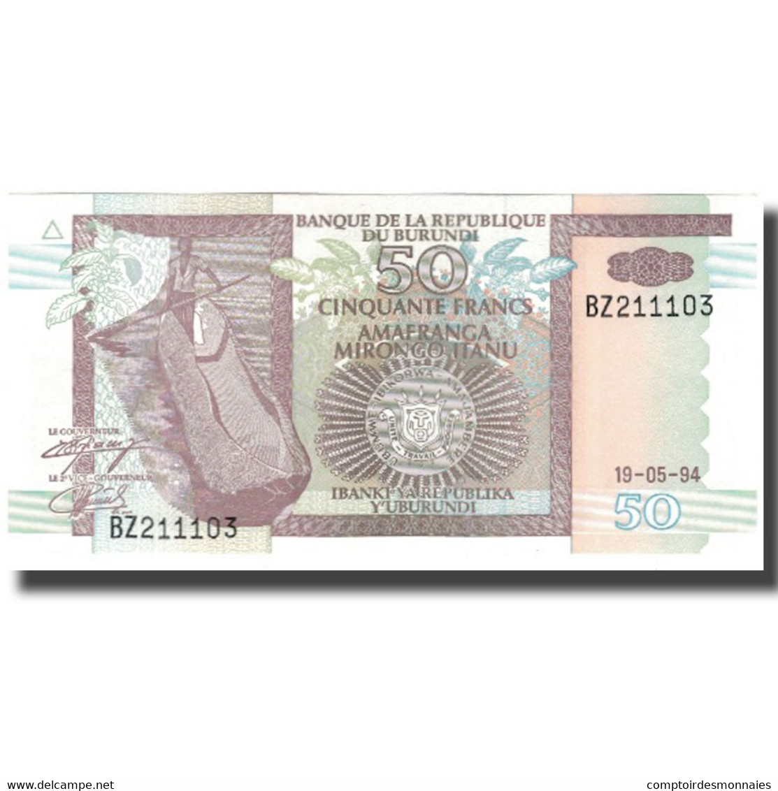 Billet, Burundi, 50 Francs, 1994-05-19, KM:36a, NEUF - Burundi