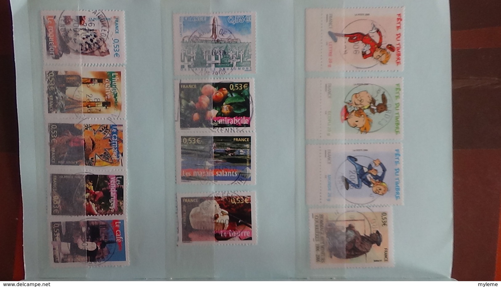 B365 Bon lot de timbres de France avec oblitérations rondes. Très sympa !!!
