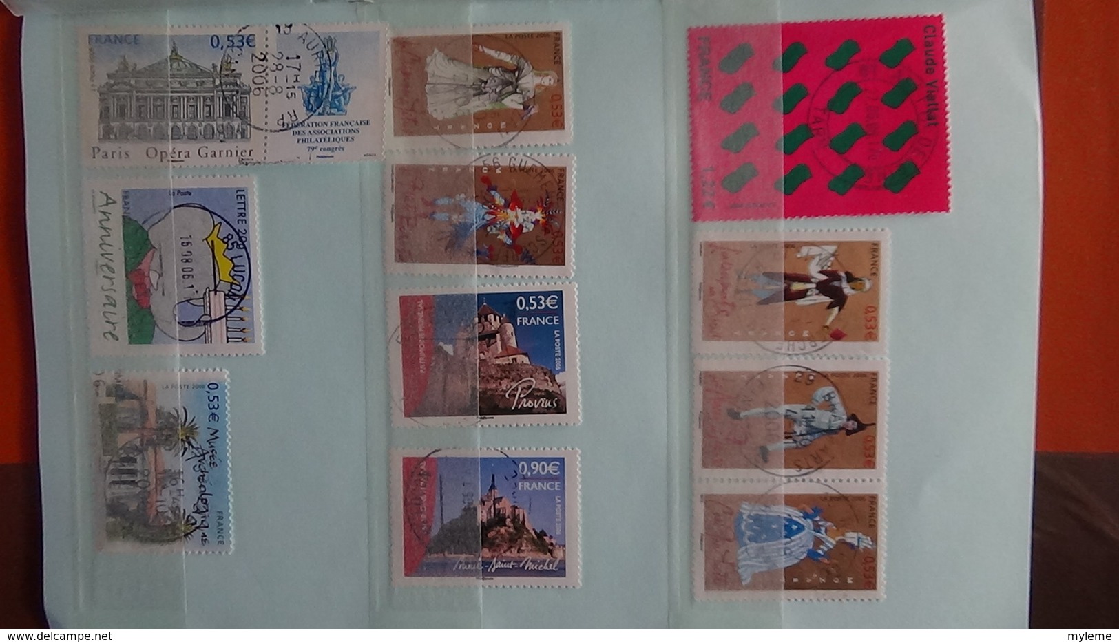 B365 Bon lot de timbres de France avec oblitérations rondes. Très sympa !!!