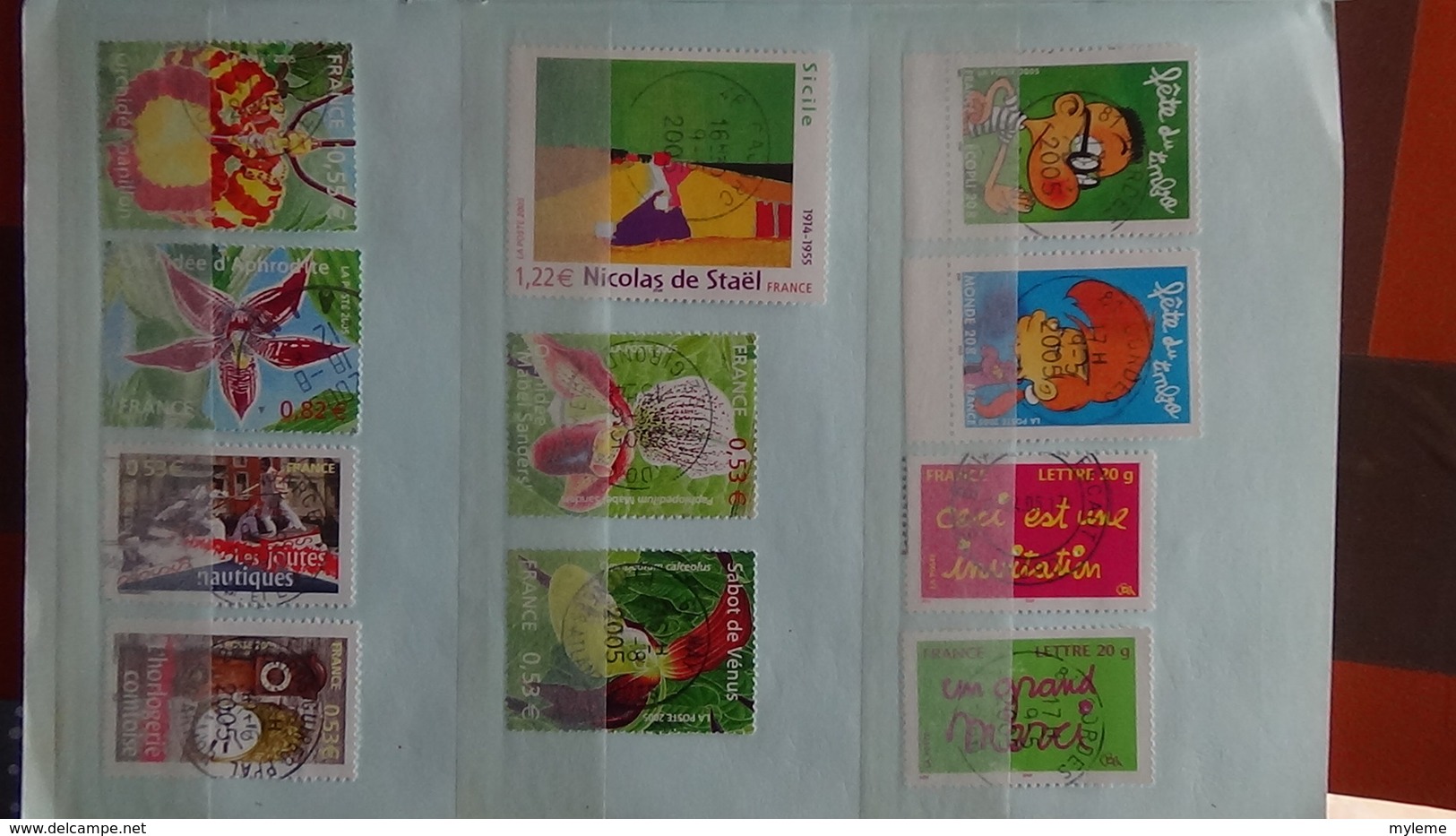 B366 Bon lot de timbres de France avec oblitérations rondes. Très sympa !!!