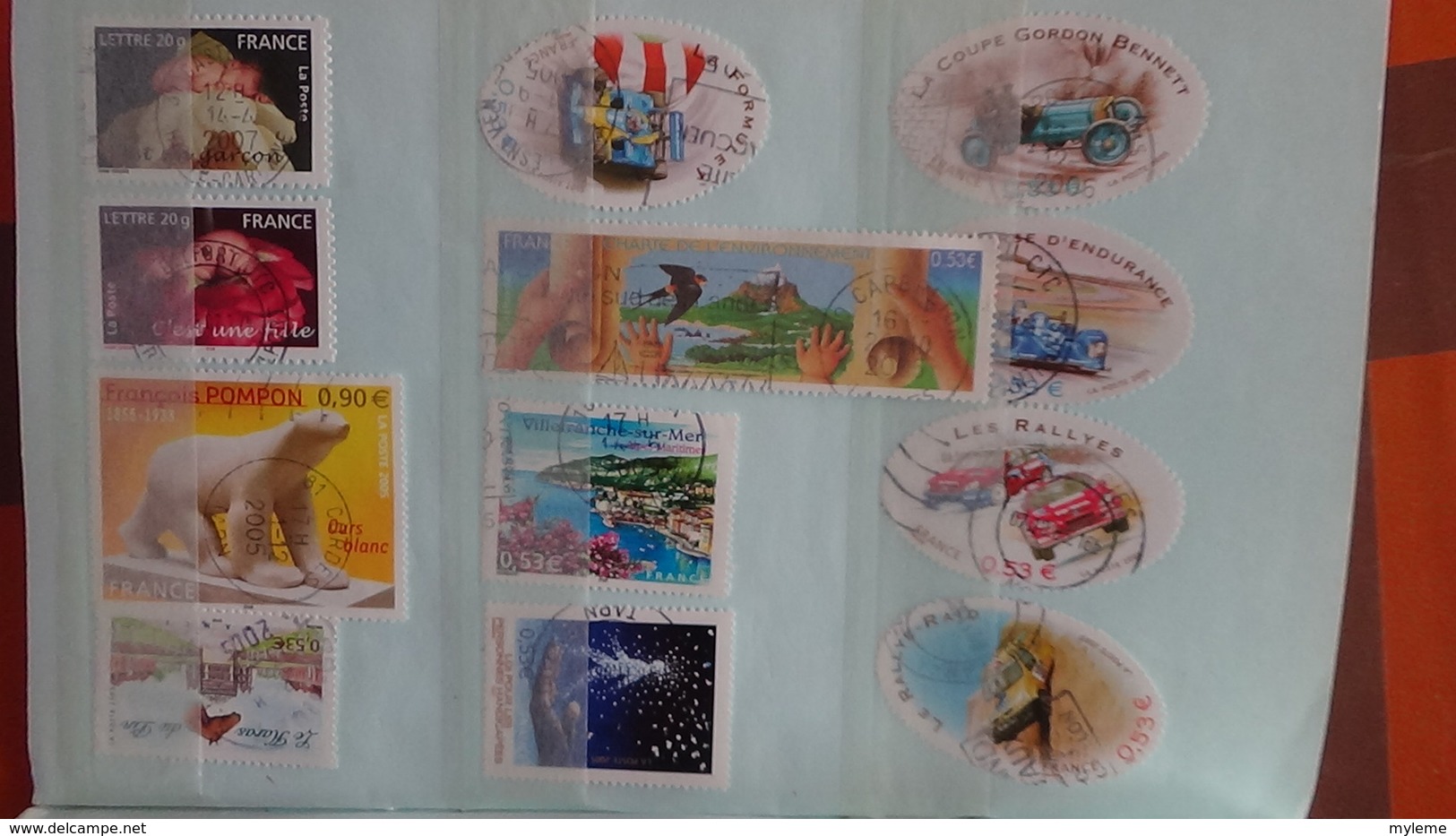 B366 Bon lot de timbres de France avec oblitérations rondes. Très sympa !!!