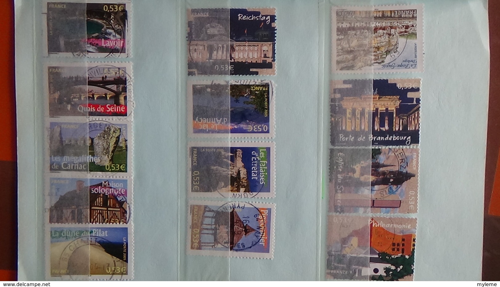 B366 Bon lot de timbres de France avec oblitérations rondes. Très sympa !!!