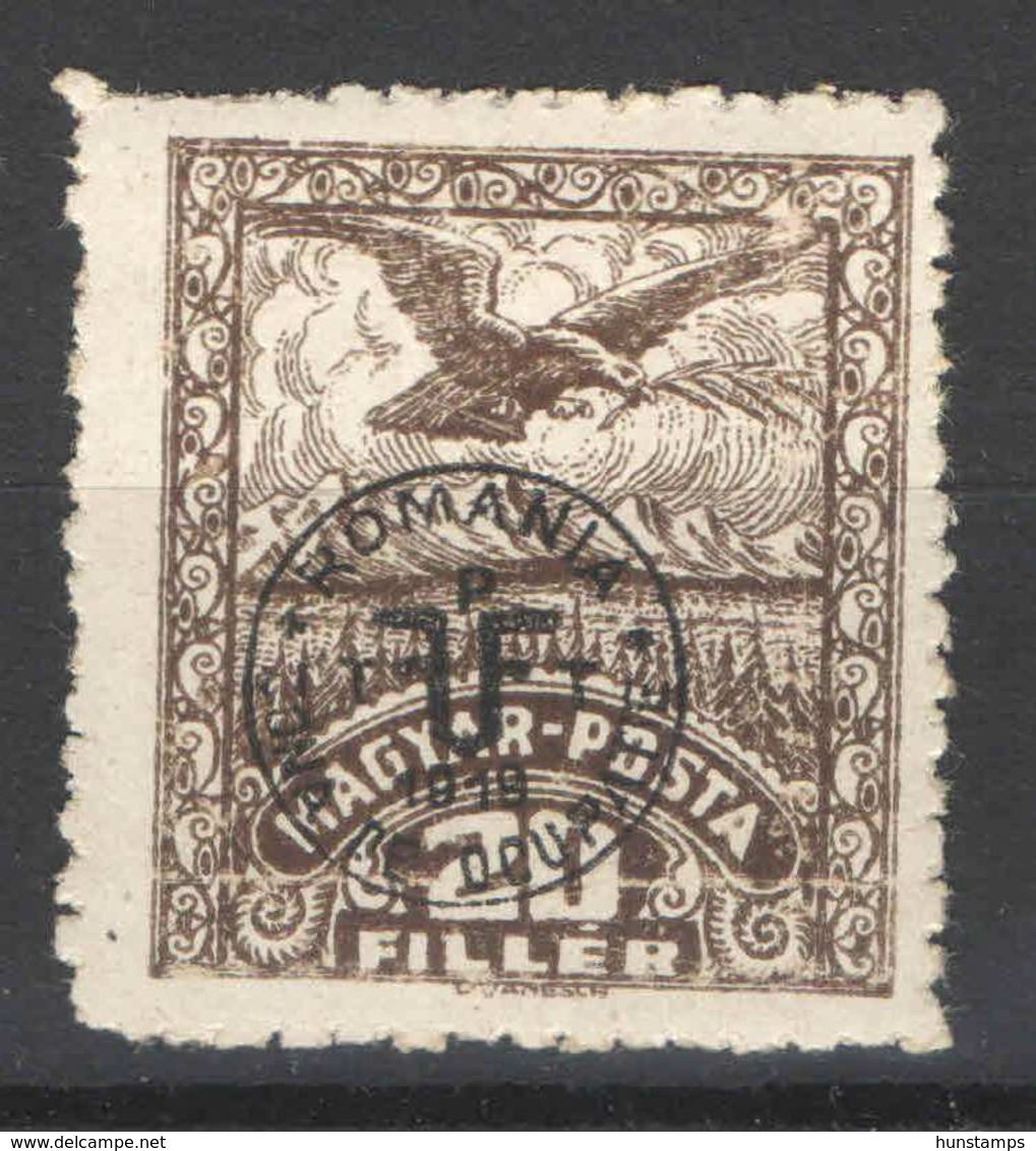 Hungary - DEBRECEN 1919. (Romania Occupation) Occupation Stamp 20f BRIGHT Paper Stamp MH (*) - Emissioni Locali